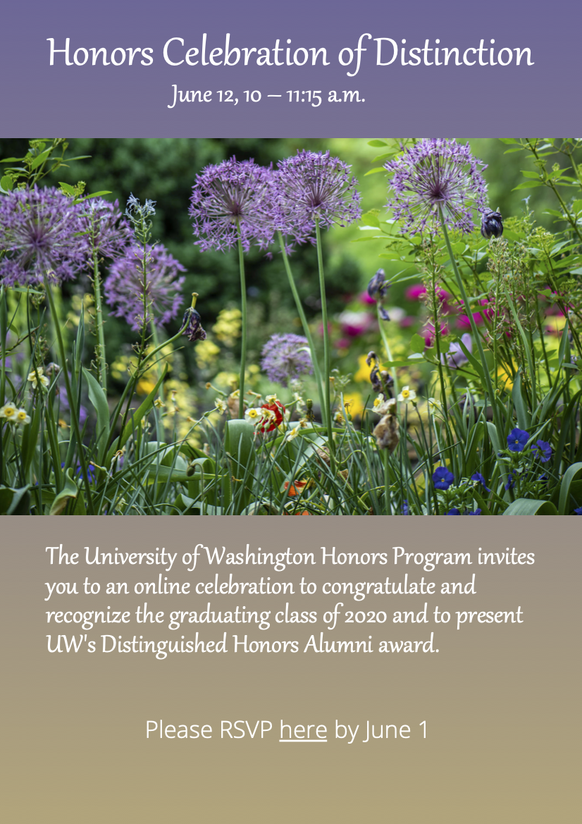 Photo of Honors graduation invitation for 2020