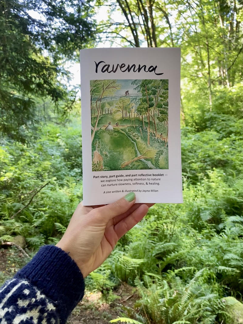 photo of the zine in nature